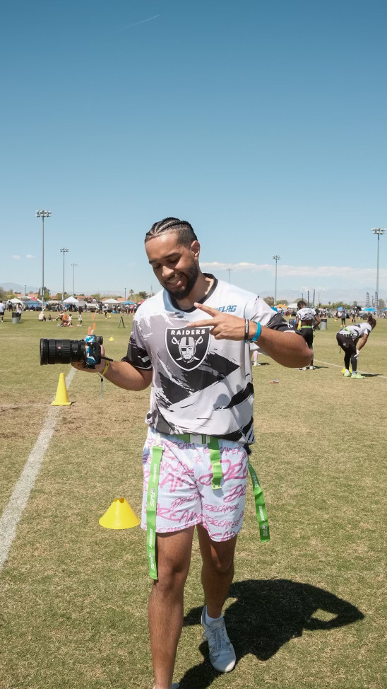 Izzy at event with client